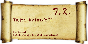 Tajti Kristóf névjegykártya